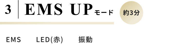 3 EMS UPモード 約3分 EMS, LED(赤),  振動